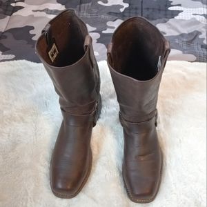 Frye 12R brown harness boots men's size 14M